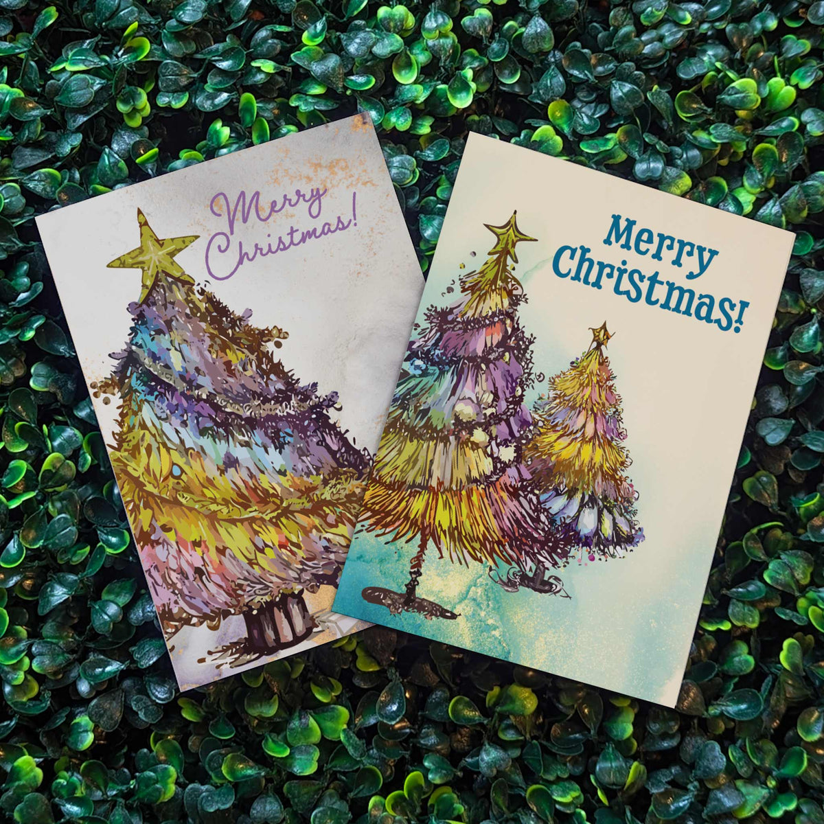 Tinsel Trees Christmas Cards, Set of 24