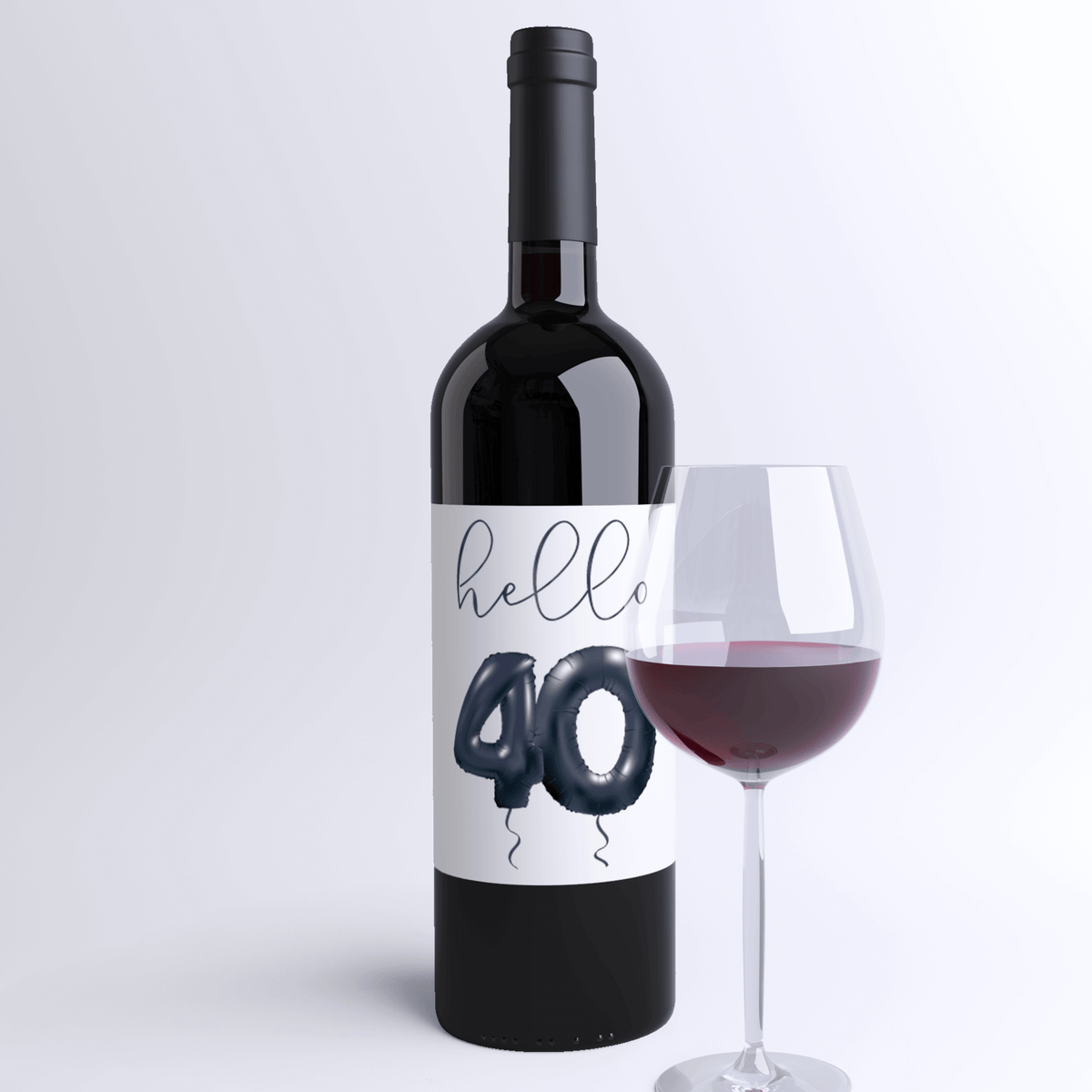 Black Balloon Forty and Fab 40th Birthday Wine Labels, Pack of 4