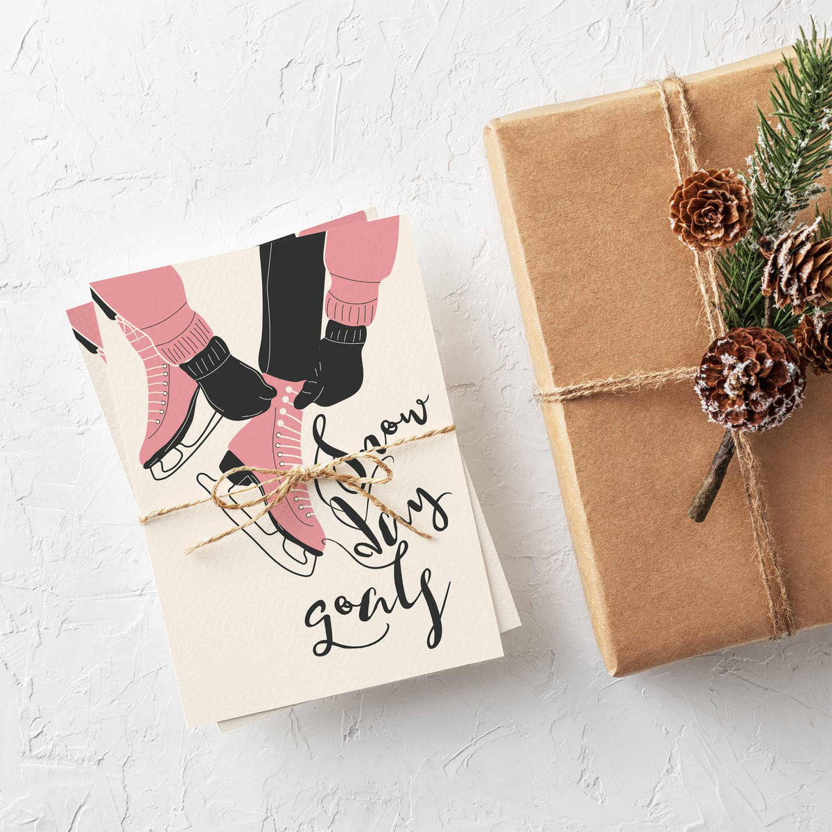 Figure Skating Holiday Greeting Cards, Set of 24