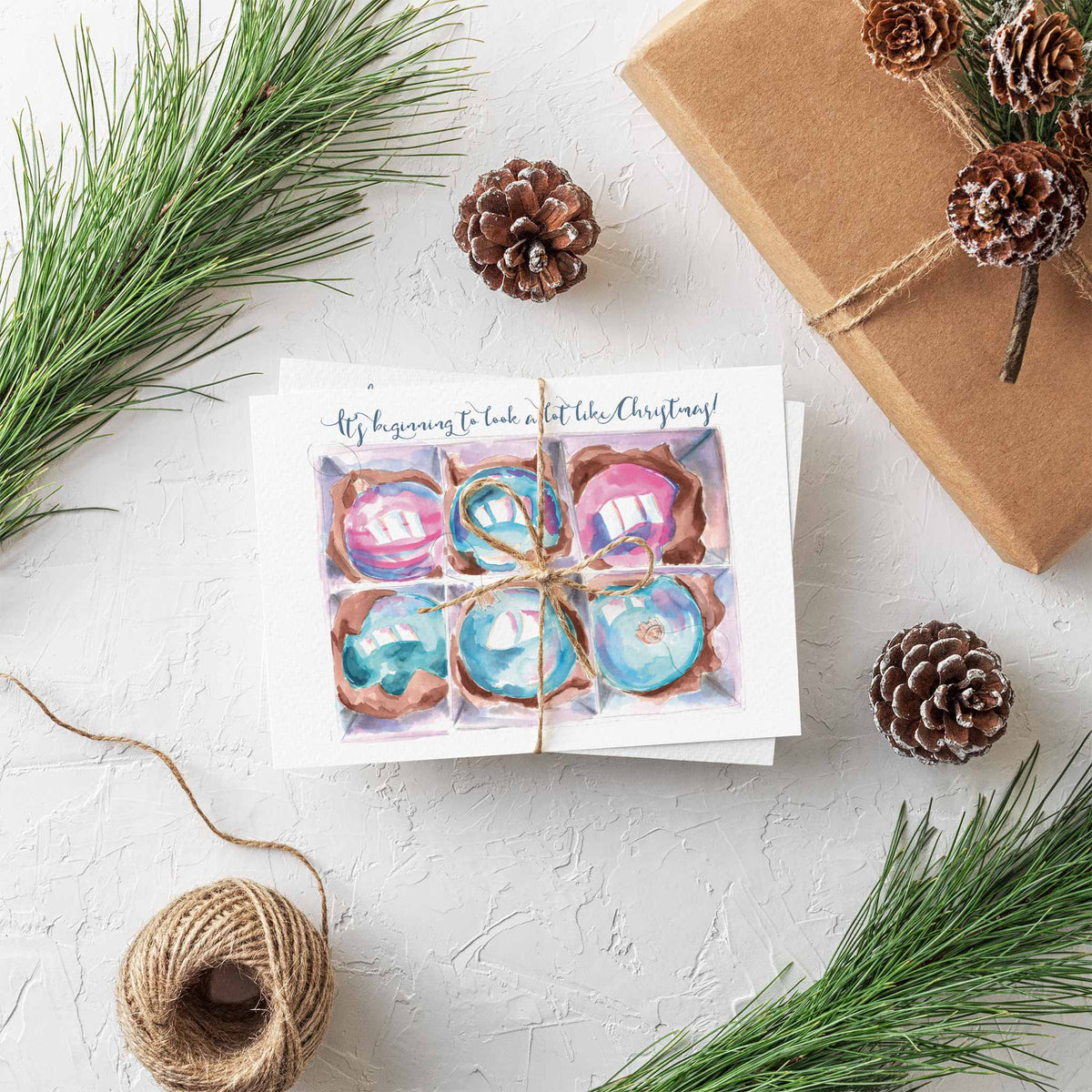 Modern Ornament Christmas Cards, Set of 24