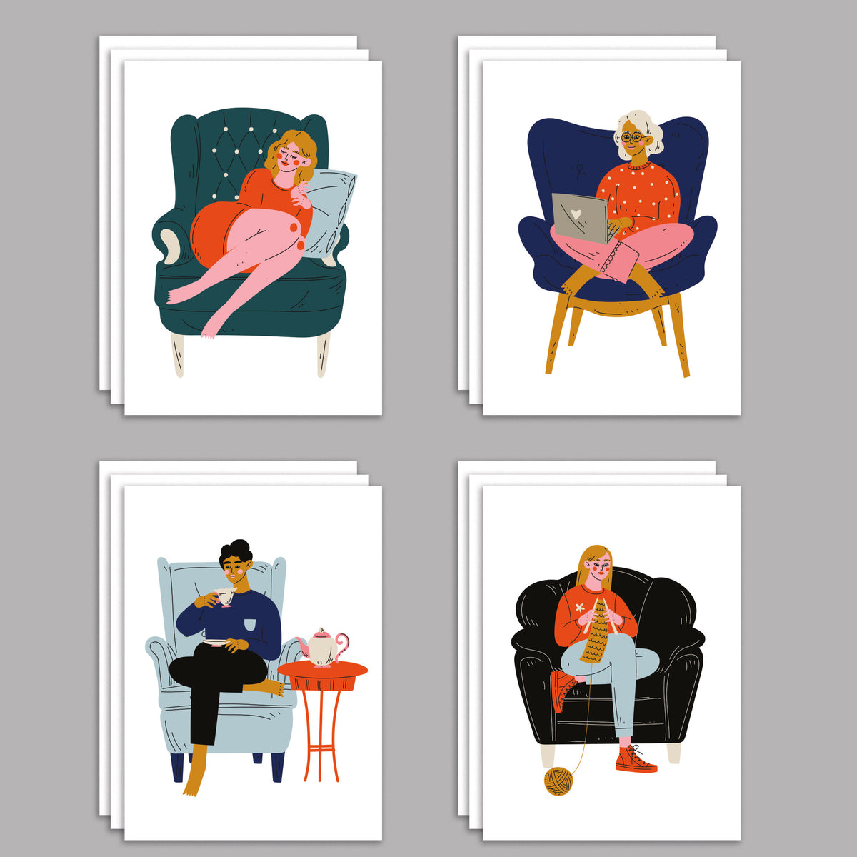 Just Because Greeting Cards, Set of 24