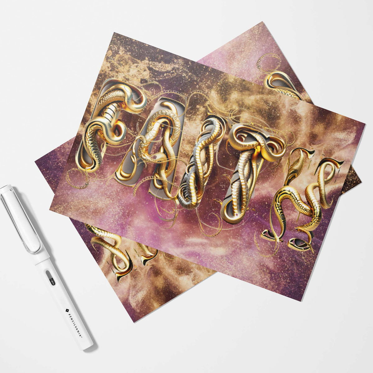 Cosmic Serpent Christmas Cards, Set of 24