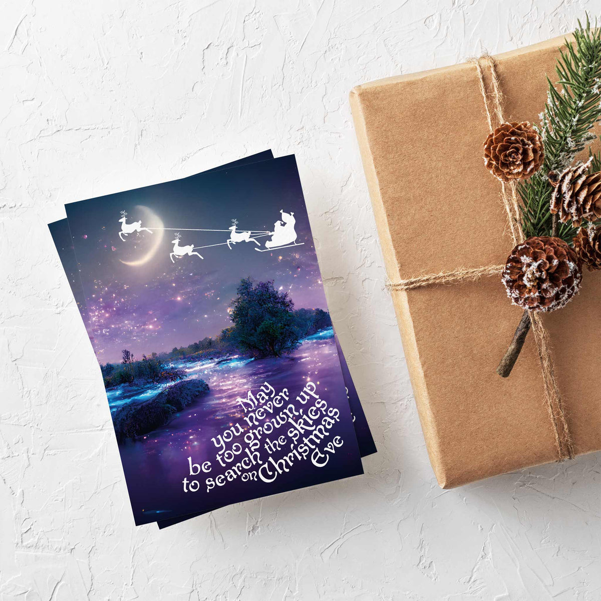 Magical Christmas Eve Greeting Cards, Set of 24
