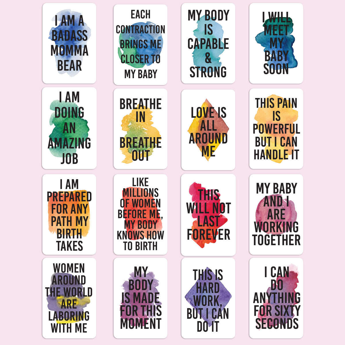 Birth Affirmation Cards, Deck of 16