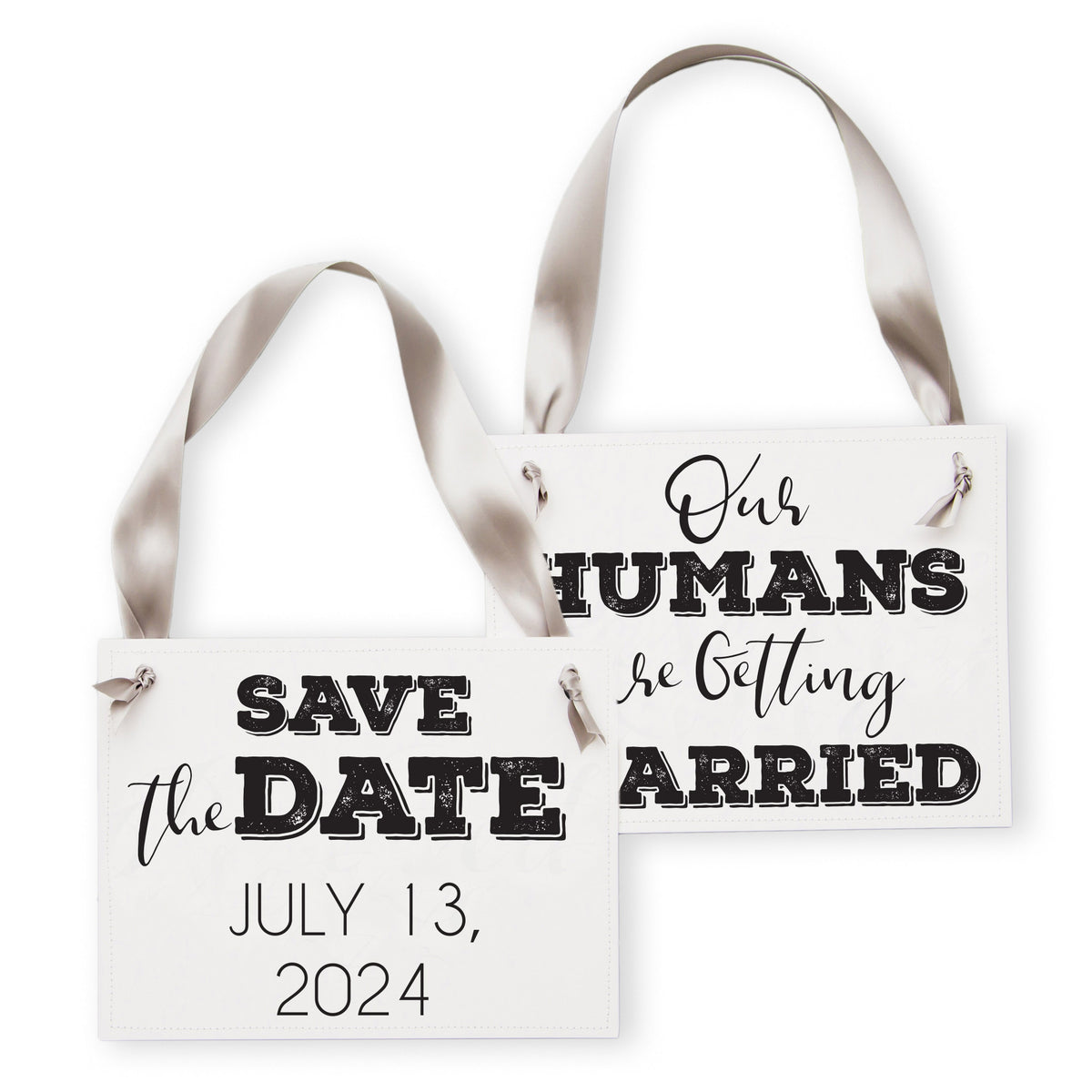 Save The Date Dog Signs, Set of 2