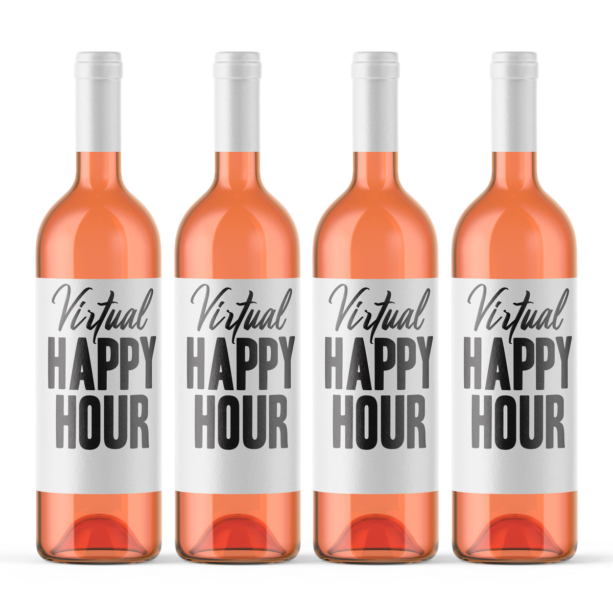 Virtual Happy Hour Wine Labels, Pack of 4