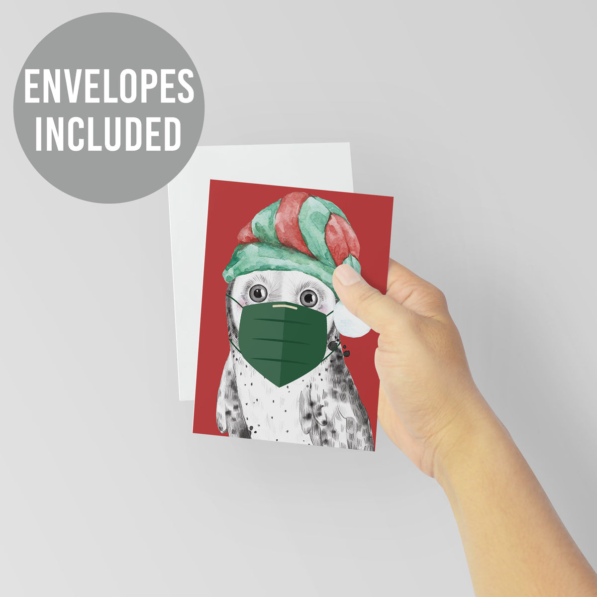 Covid Christmas Greeting Cards, Set of 24