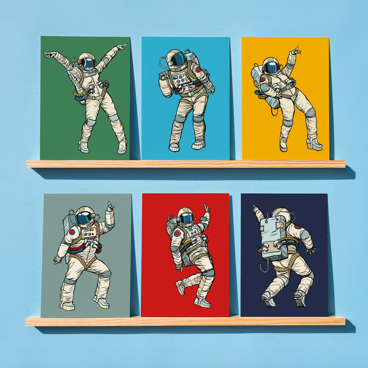 Dancing Astronaut Greeting Cards, Set of 24