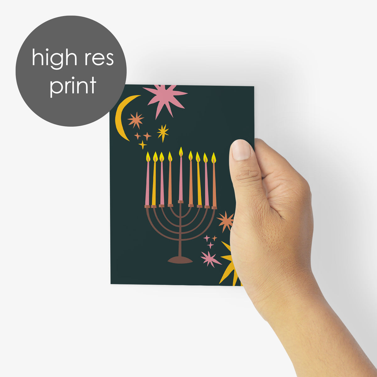 Night Sky Menorah Chanukah Greeting Cards, Set of 24