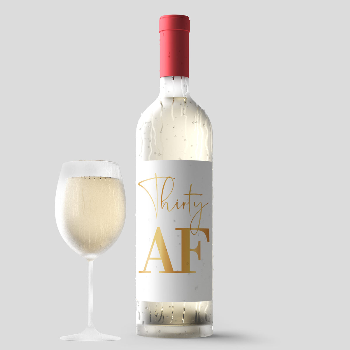 Gold Balloon 30th Birthday Wine Labels, Pack of 4