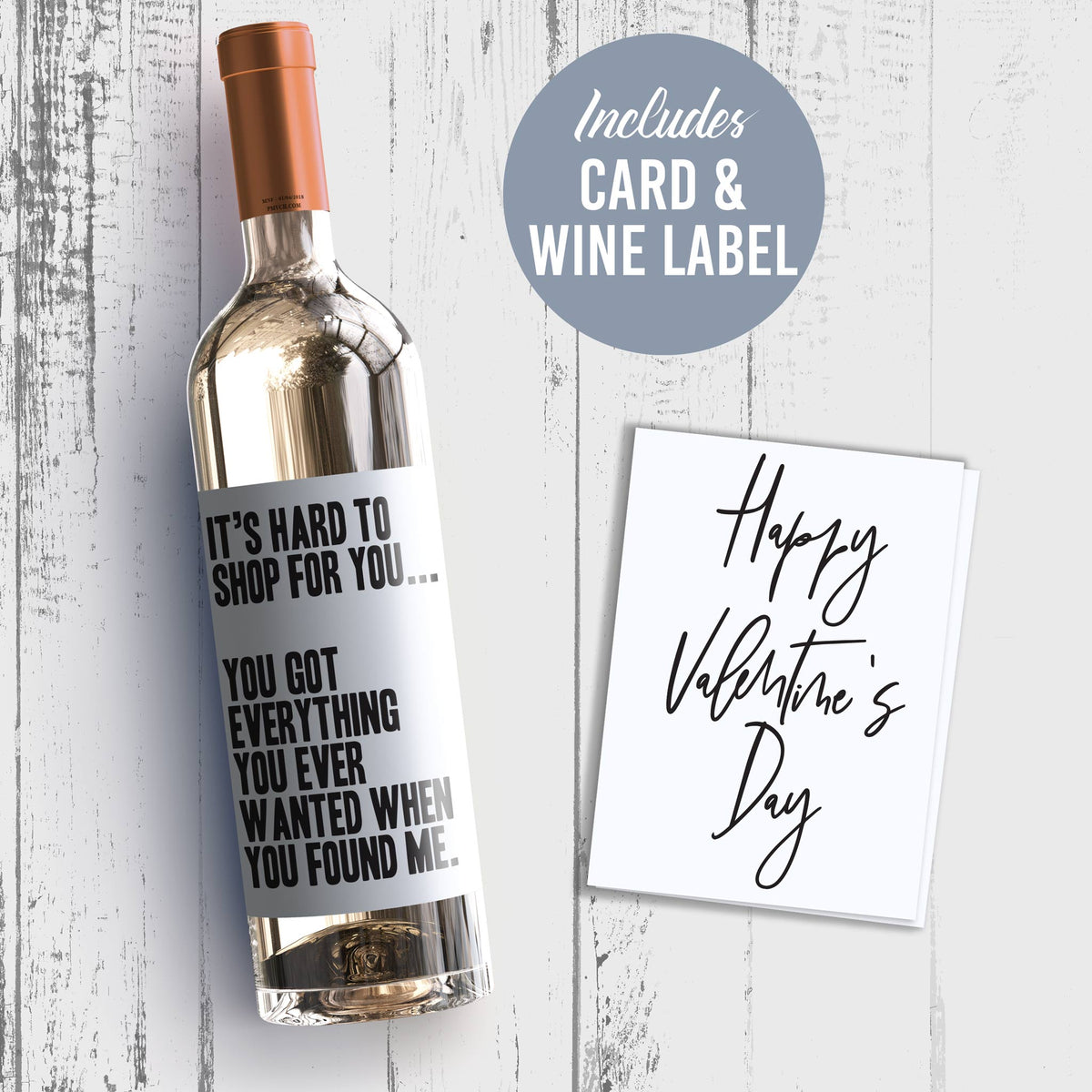 Blindly Confident Valentine's Day Wine Label and Card