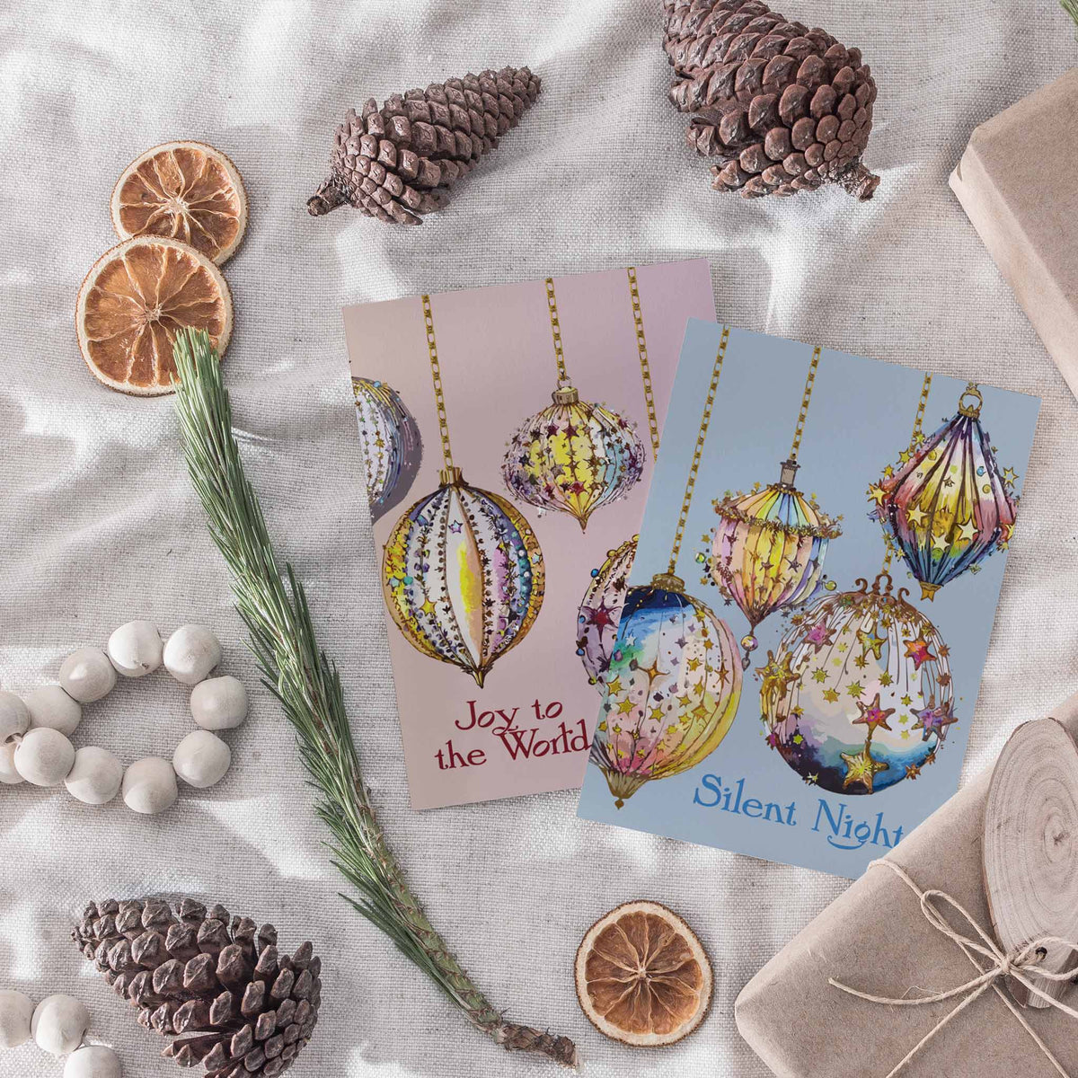 Christmas Ornament Greeting Cards, Set of 24