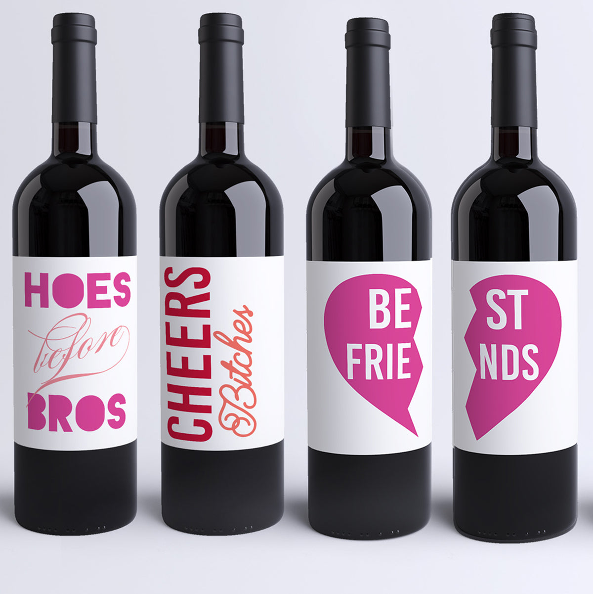 Galentine's Day Wine Labels, Pack of 8