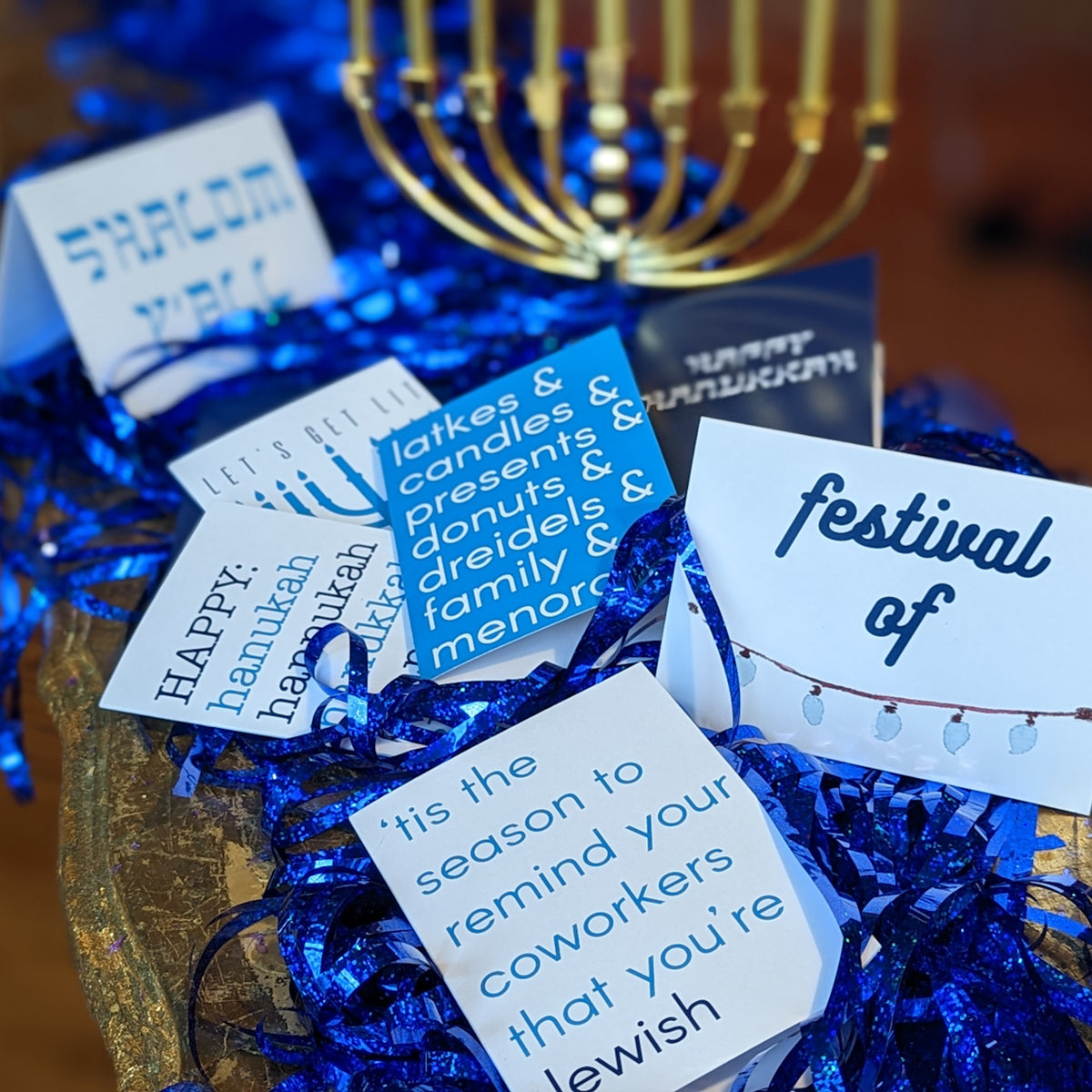 Funny Hanukkah Greeting Cards, Set of 24