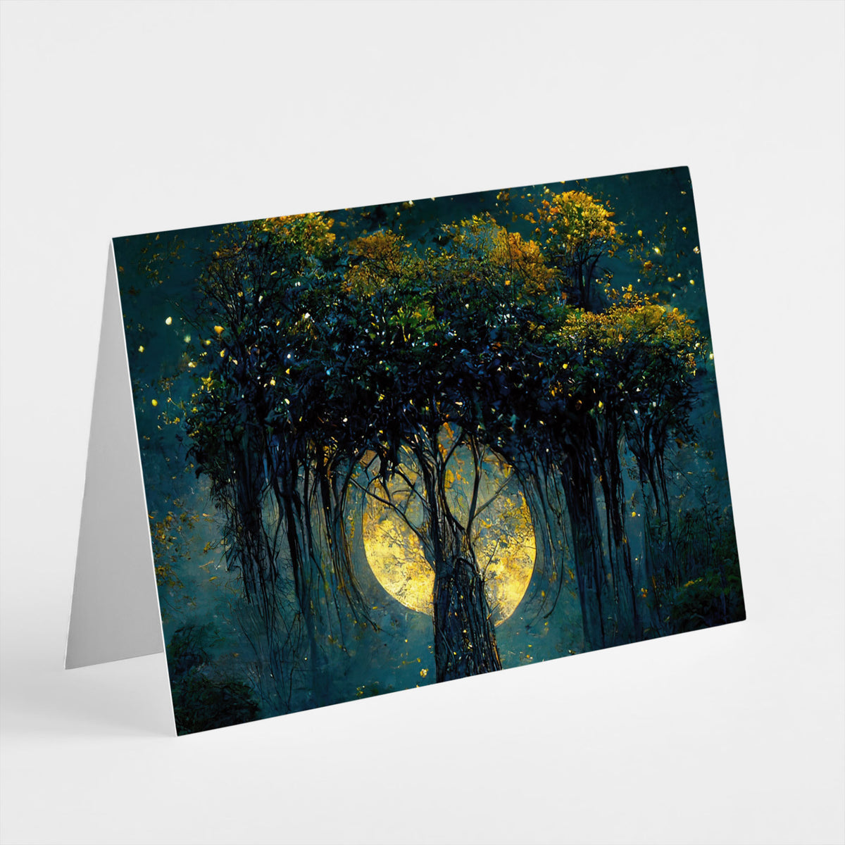 Mystical Tree in Moonlight Greeting Cards, Set of 24