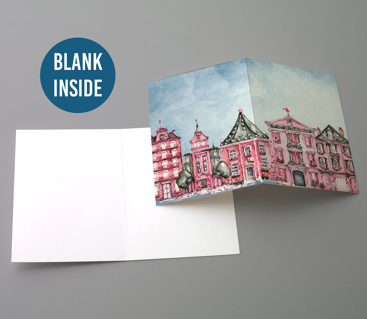 French Hotels Christmas Greeting Cards, Set of 24