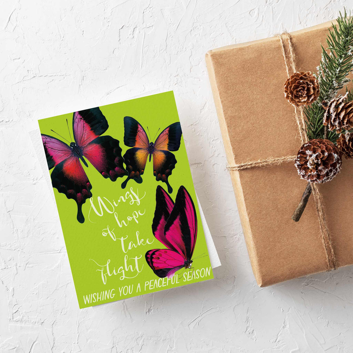 Butterfly Holiday Greeting Cards, Set of 24