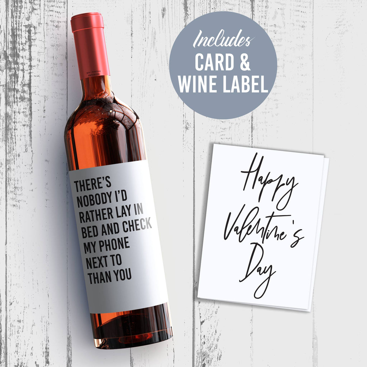 Funny Valentine's Day Wine Label and Card