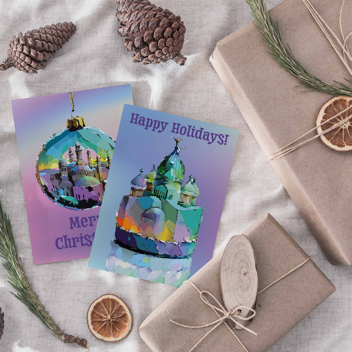 Religious Christmas Greeting Cards, Set of 24