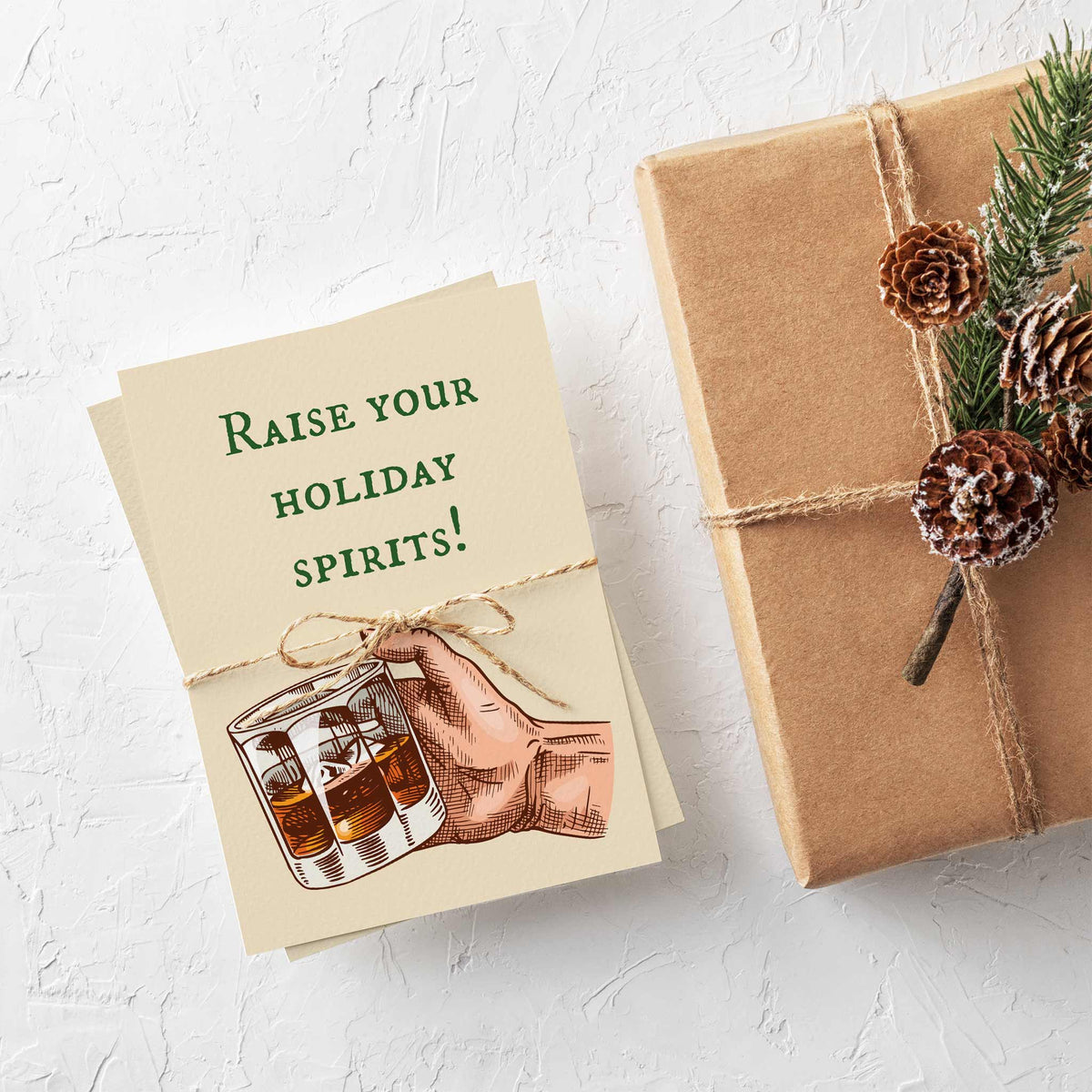 Old Timey Bar Christmas Drinking Cards, Set of 24