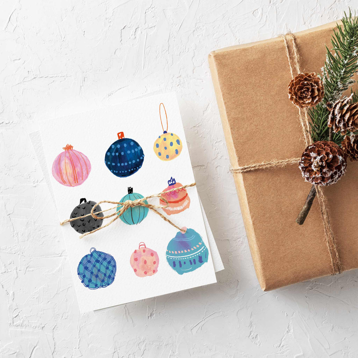 Boho Christmas Greeting Cards, Set of 24