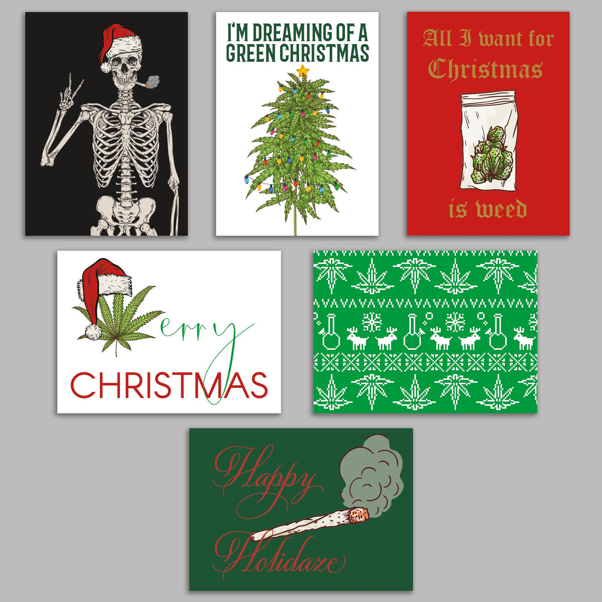 Cannabis Christmas Cards, Set of 24