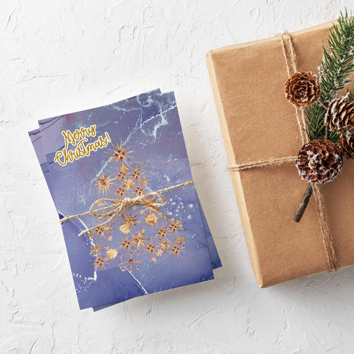 Starry Night Merry Christmas Cards, Set of 24
