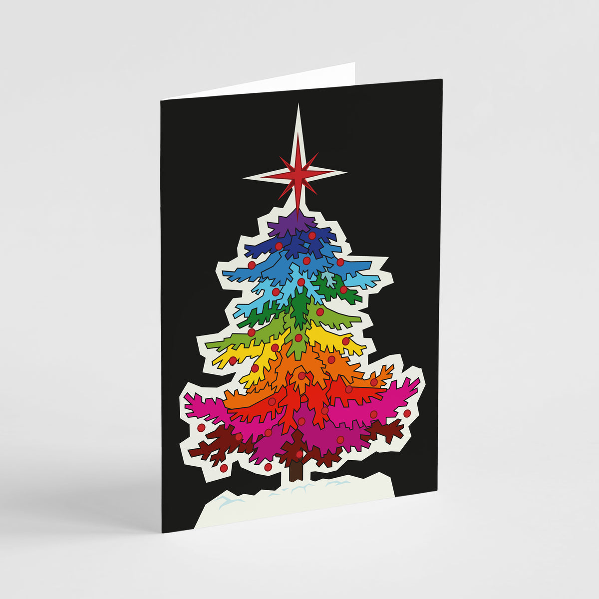 Rainbow Christmas Tree Greeting Cards, Set of 24