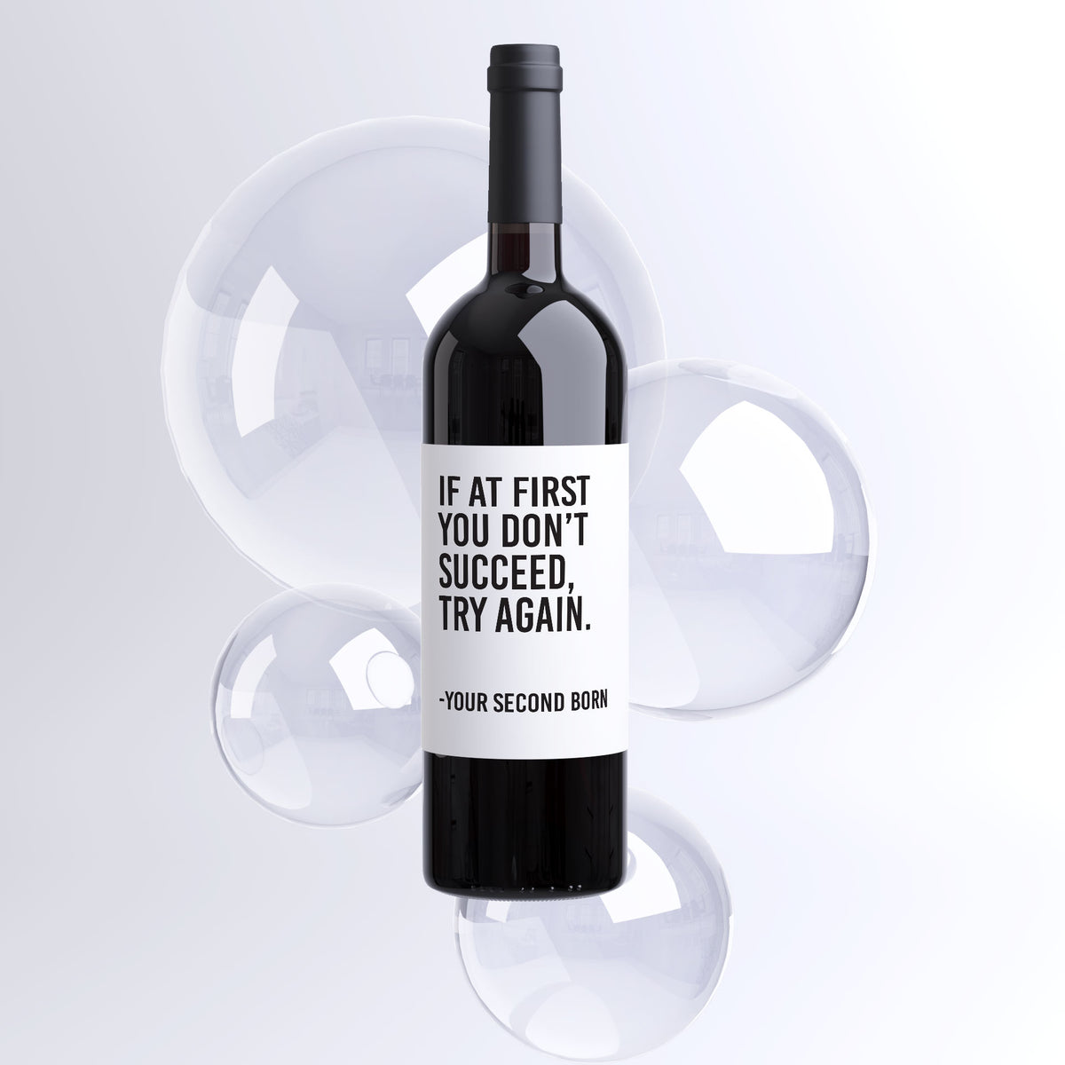 Funny Second Child Mother's Day Wine Label and Card
