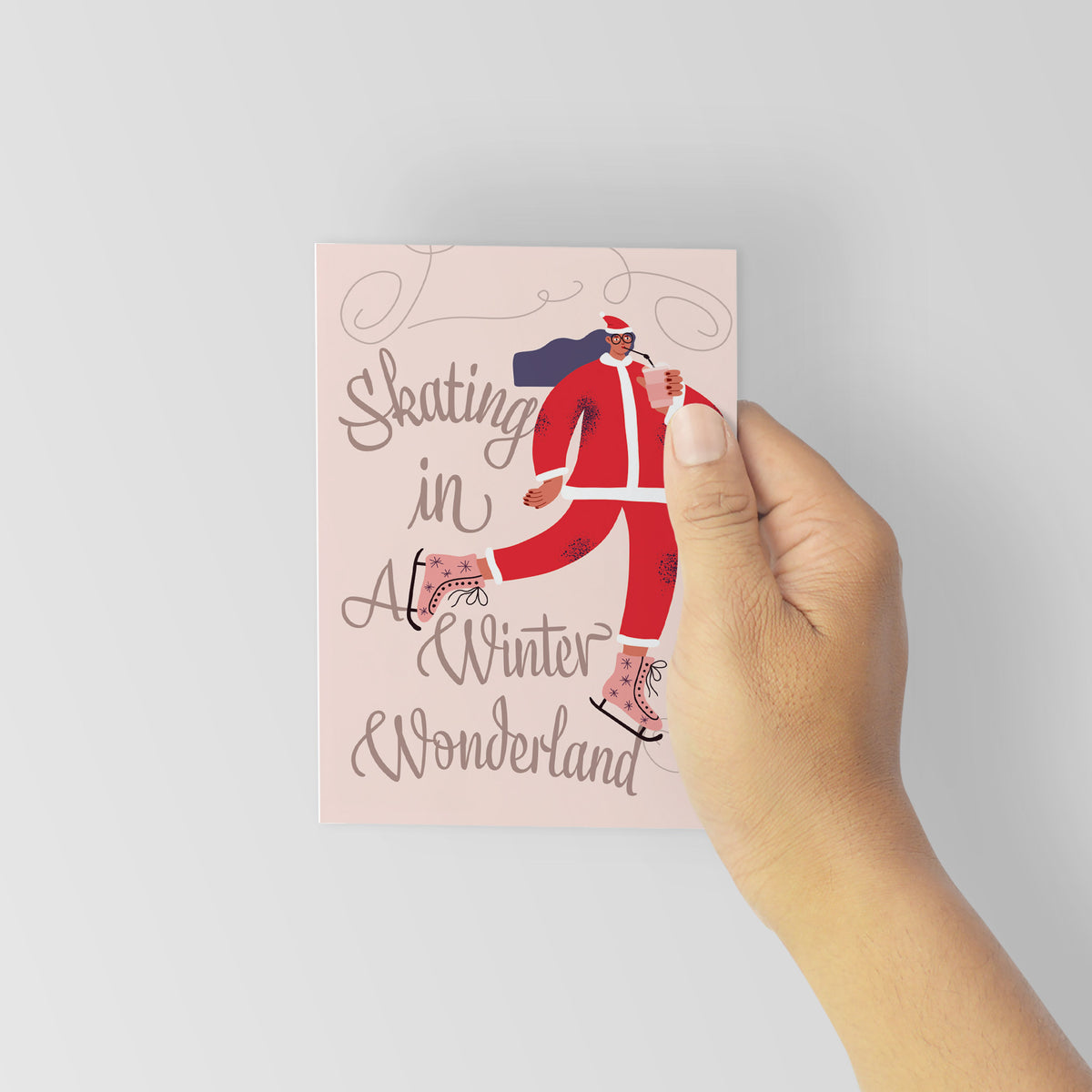 Ice Skating Winter Wonderland Greeting Cards, Set of 24