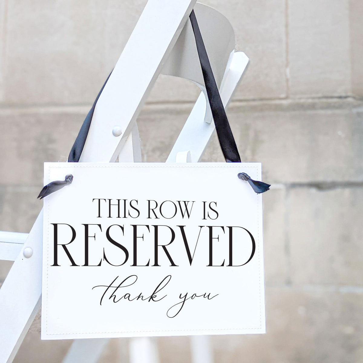 Reserved Row Chair Signs, Set of 2
