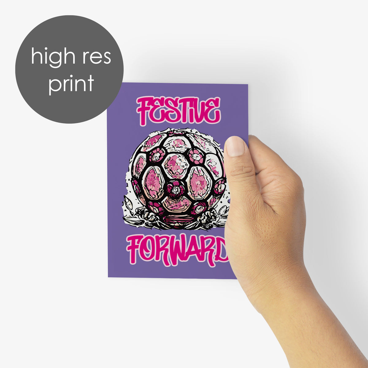 Floral Soccer Christmas Greeting Cards, Set of 24