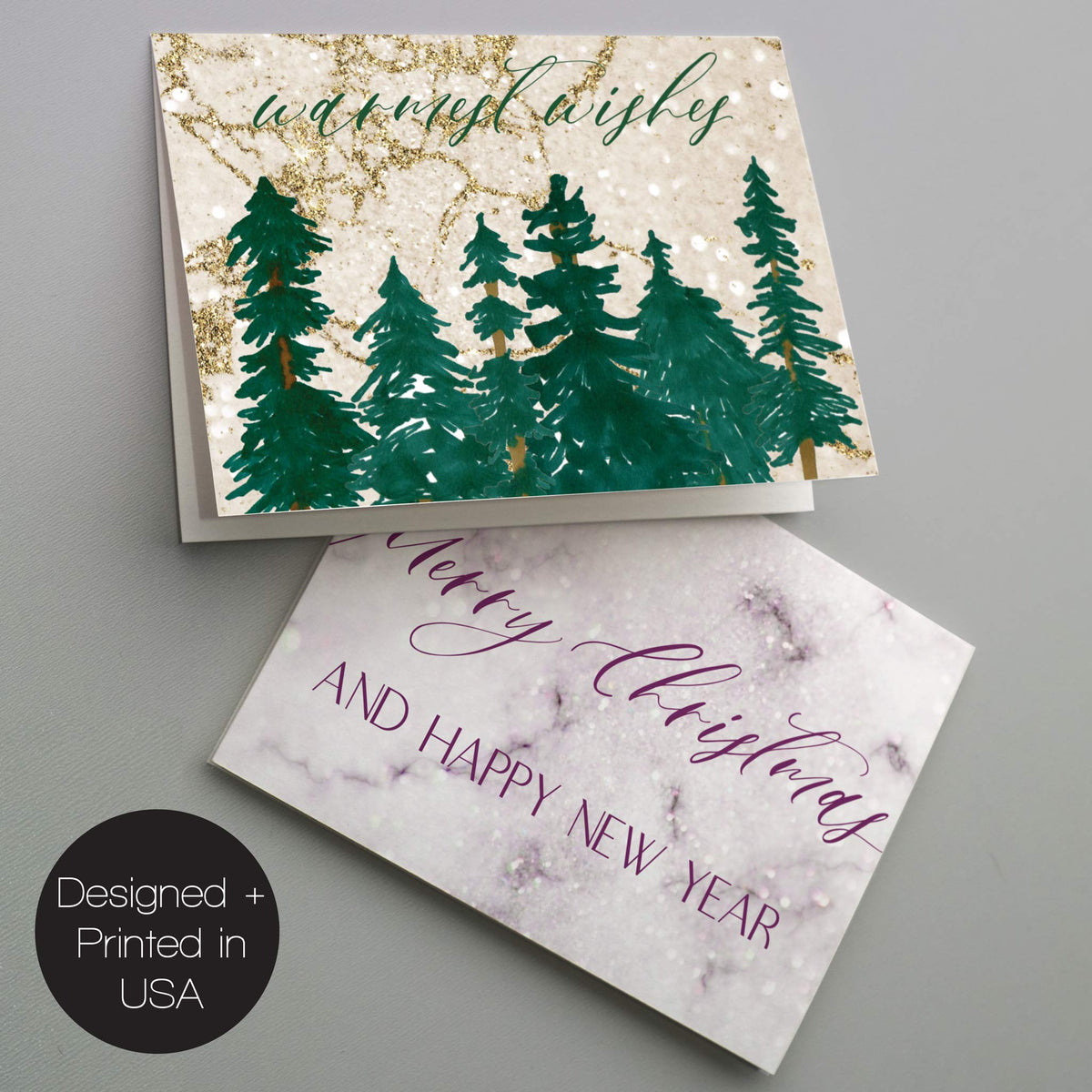 Marble Christmas Cards, Set of 24
