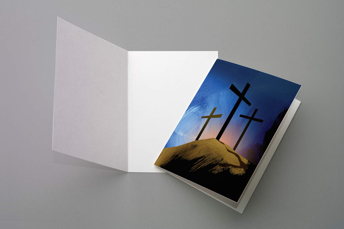 Three Crosses Greeting Cards, Set of 12