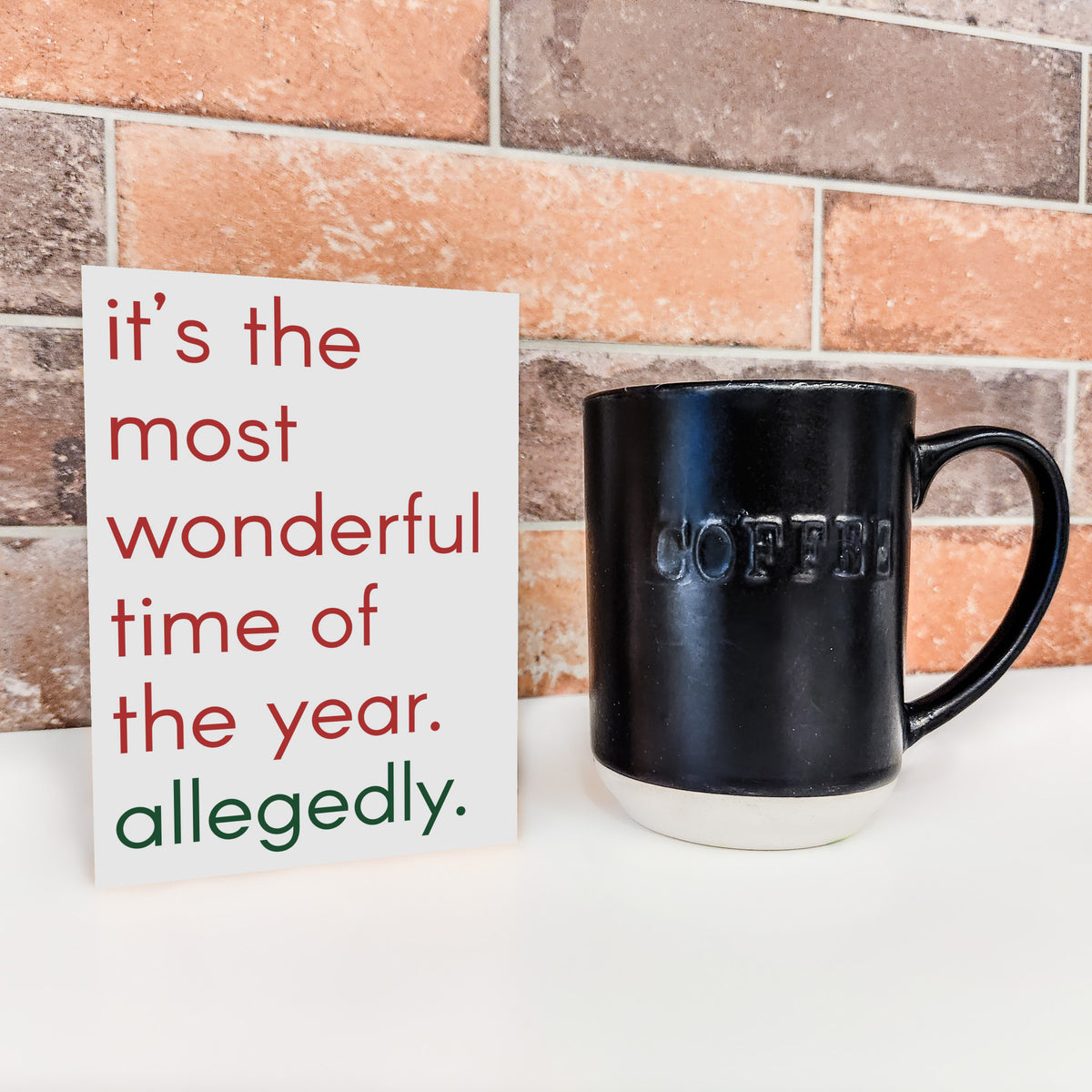 Count Christmas card set, one design, lowercase red and green text on white cardstock.