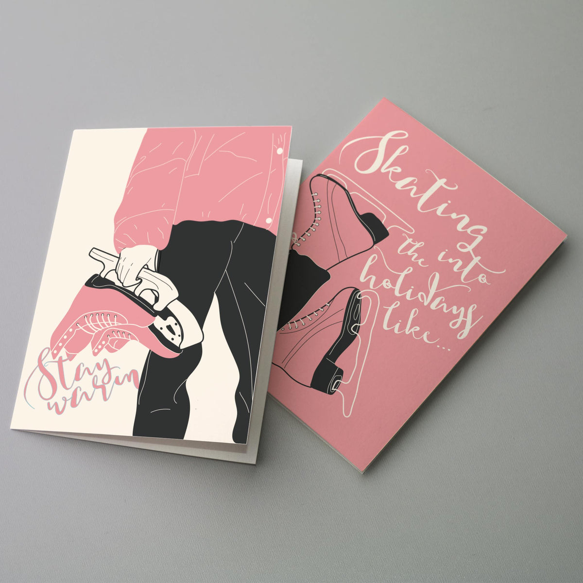 Figure Skating Holiday Greeting Cards, Set of 24