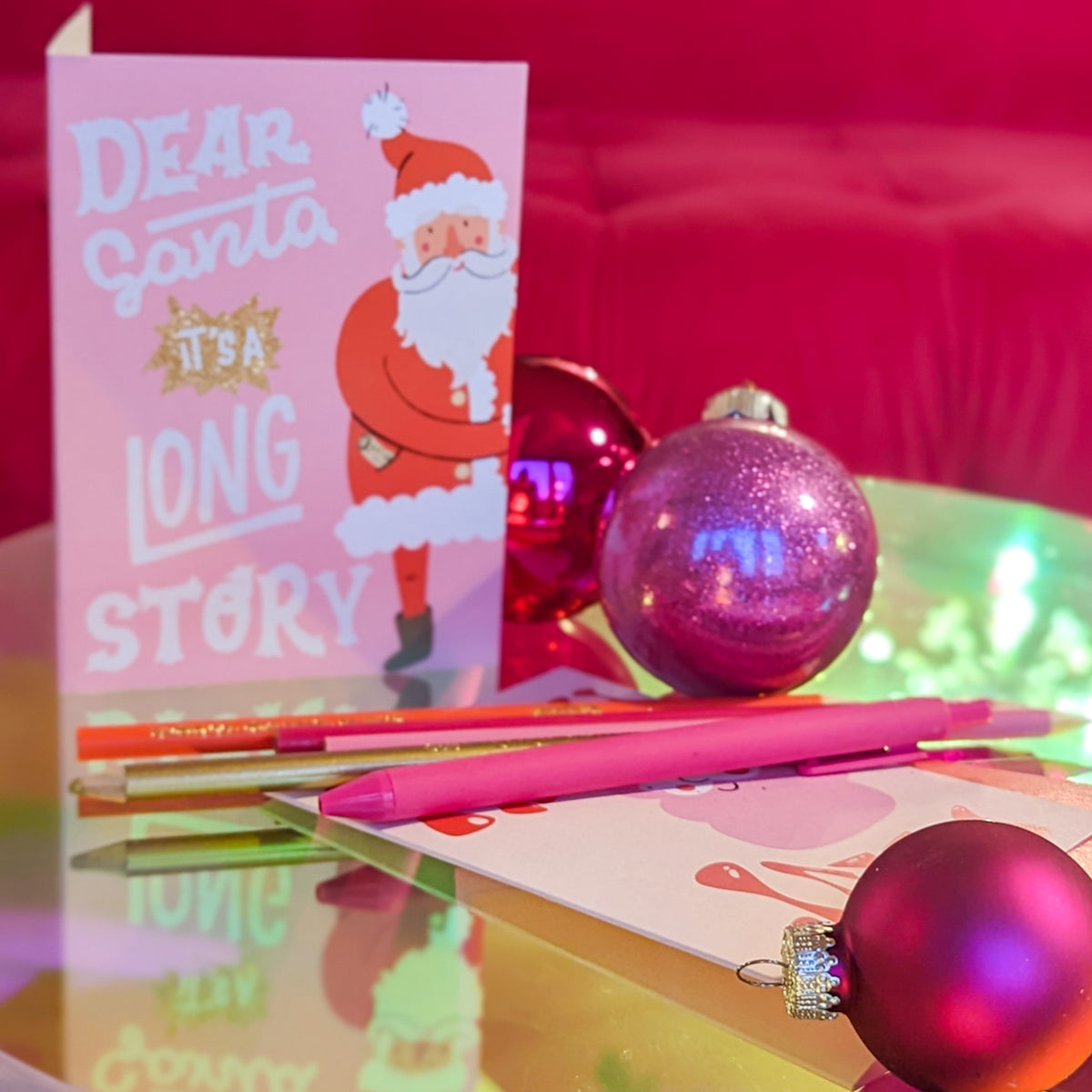 Retro Naughty Santa Christmas Cards, Set of 24