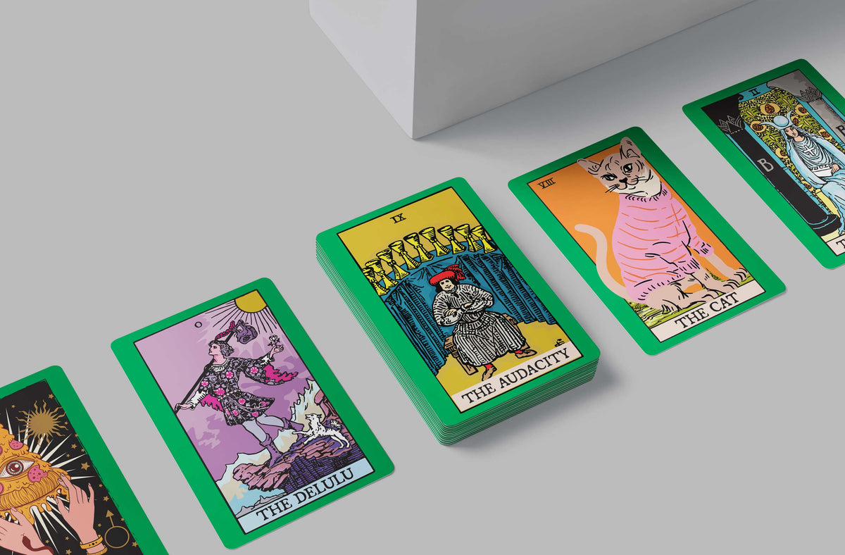 Cheeky Tarot-Inspired Oracle Deck, 16 Cards