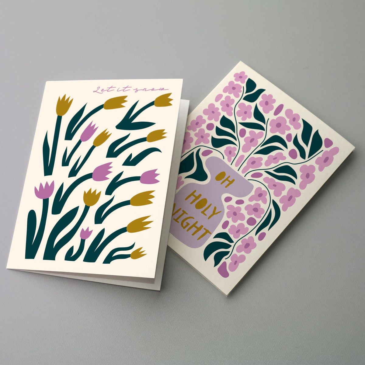 Modern Botanical Christmas Cards, Set of 24