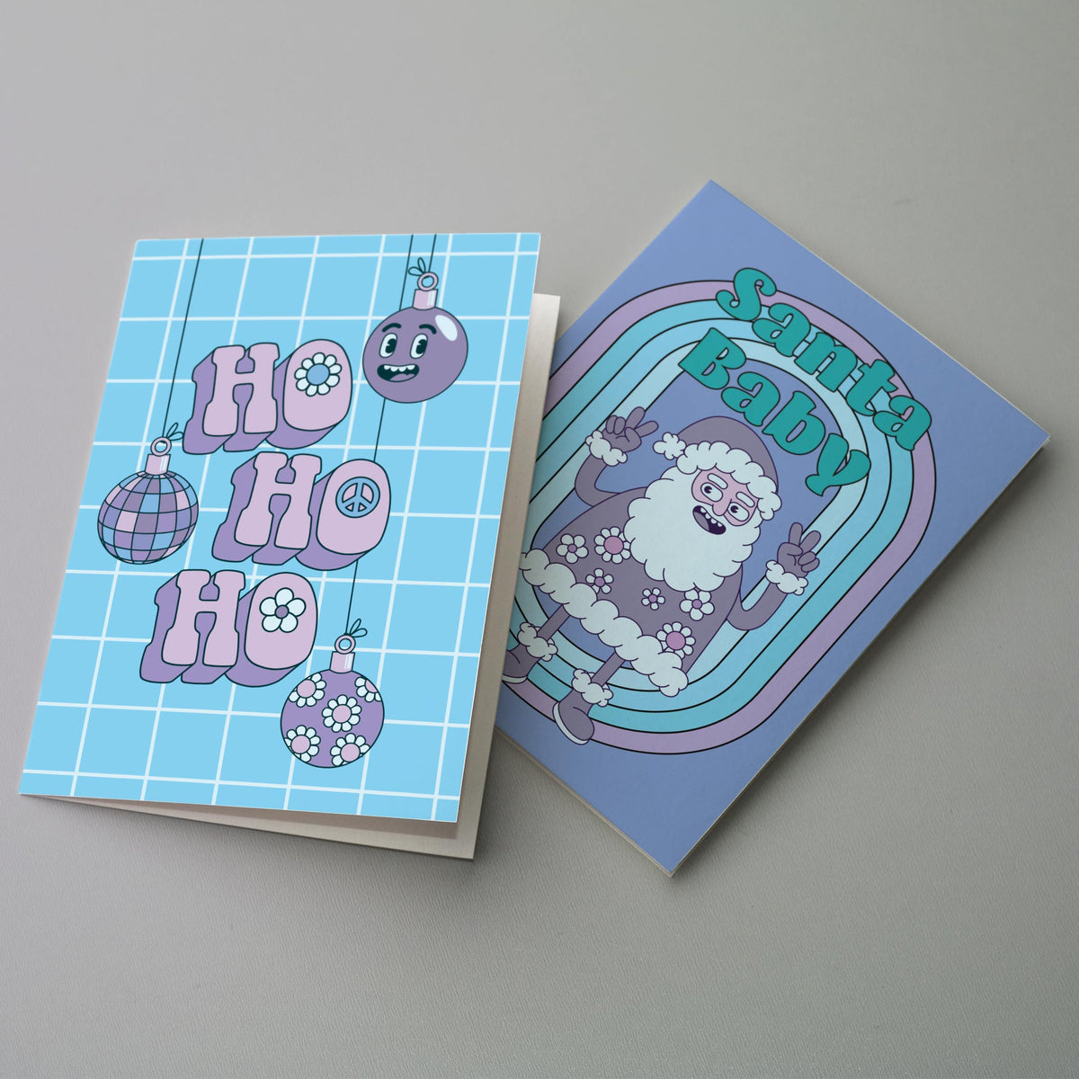 Boho Santa Christmas Cards, Set of 24