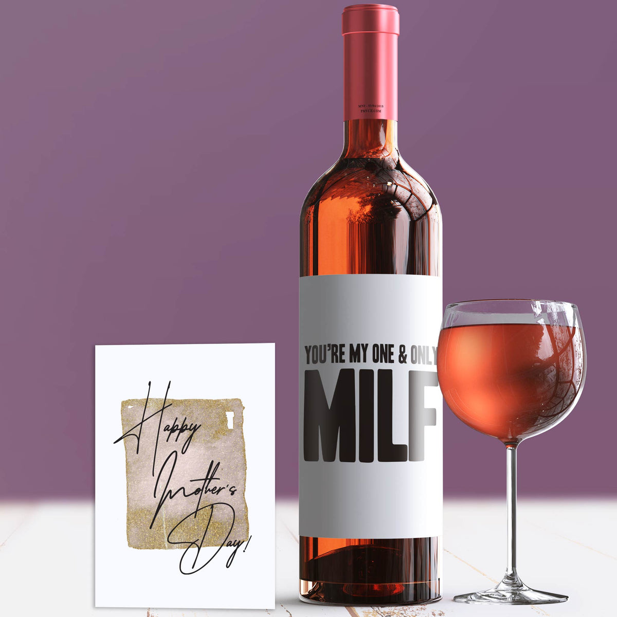 Funny MILF Mother's Day Wine Label and Card