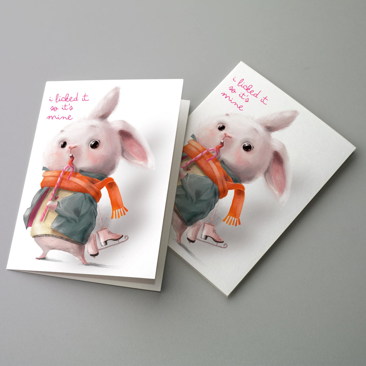 Naughty Holiday Bunny Greeting Cards, Set of 24