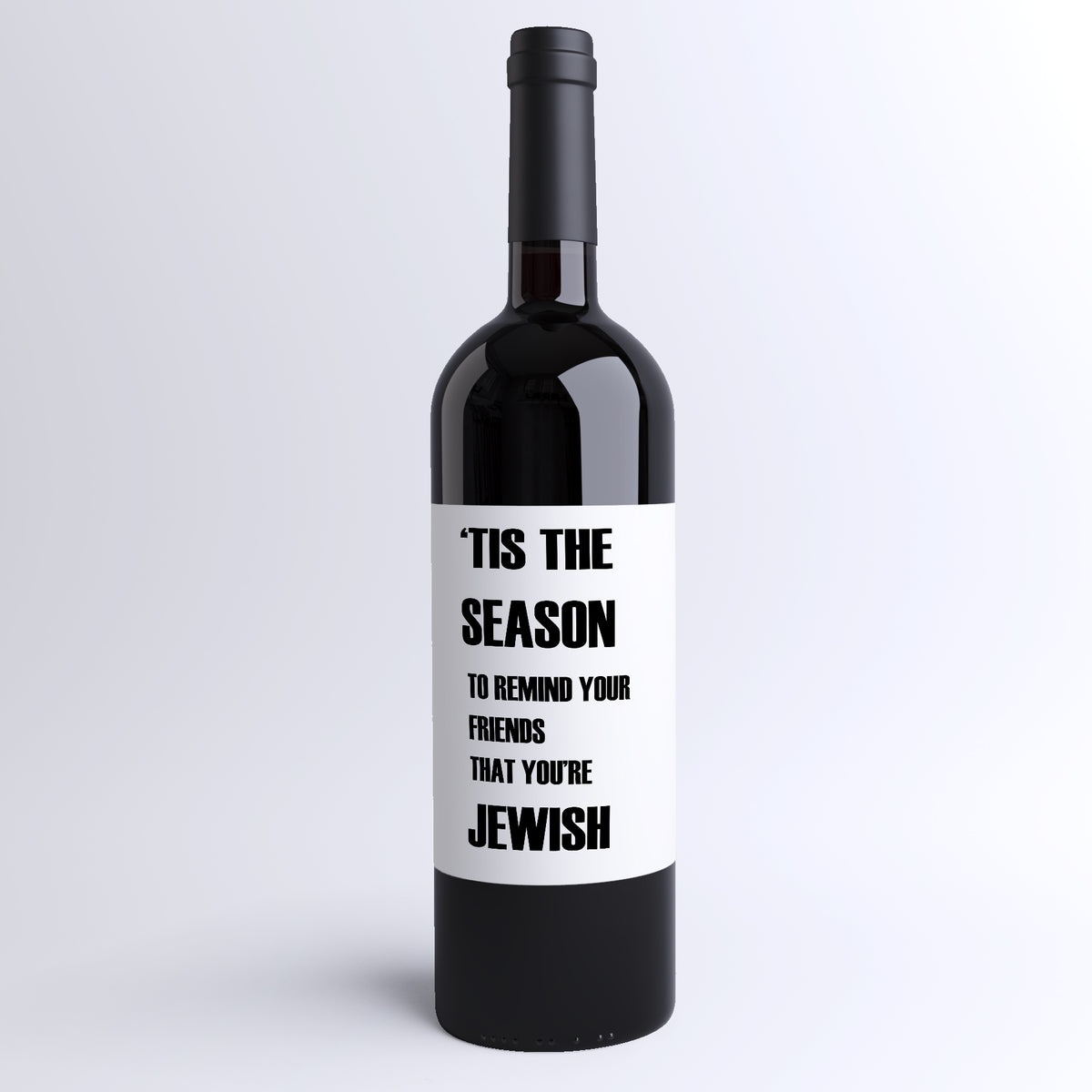 Jewish Christmas Survival Wine Labels, Pack of 4