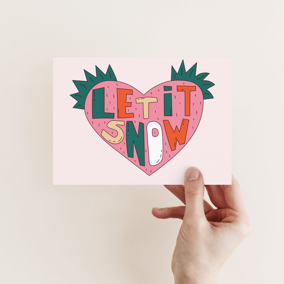 Boho Merry Christmas Greeting Cards, Set of 24