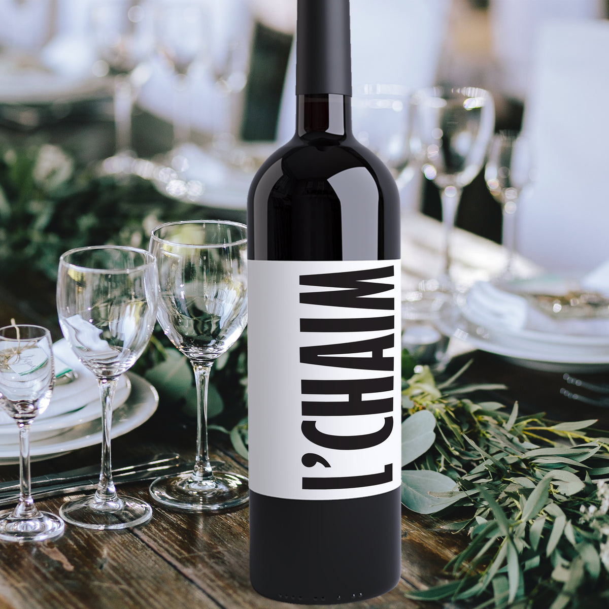 L'Chaim Wine Labels, Pack of 4