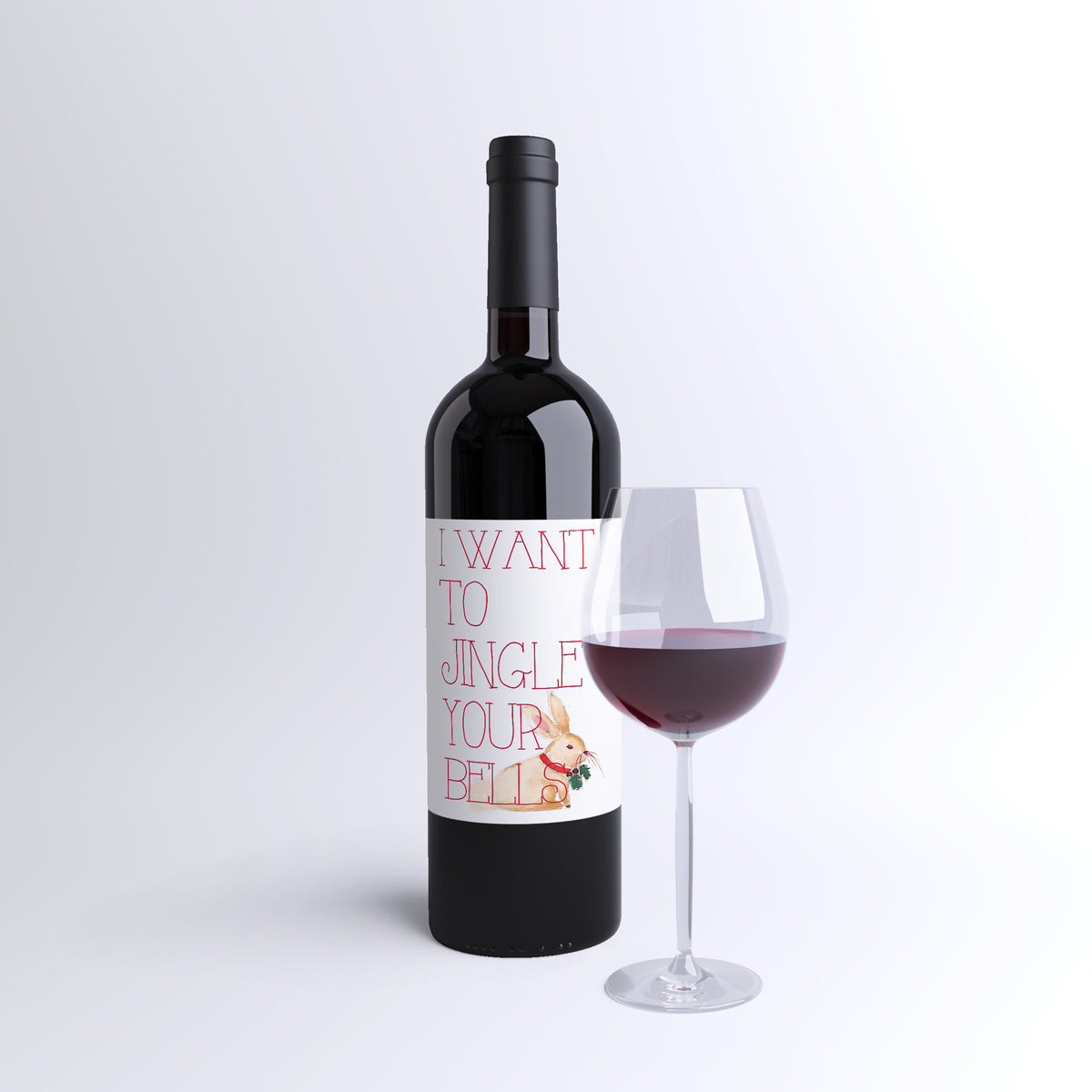 Cute Christmas Wine Labels, Pack of 4