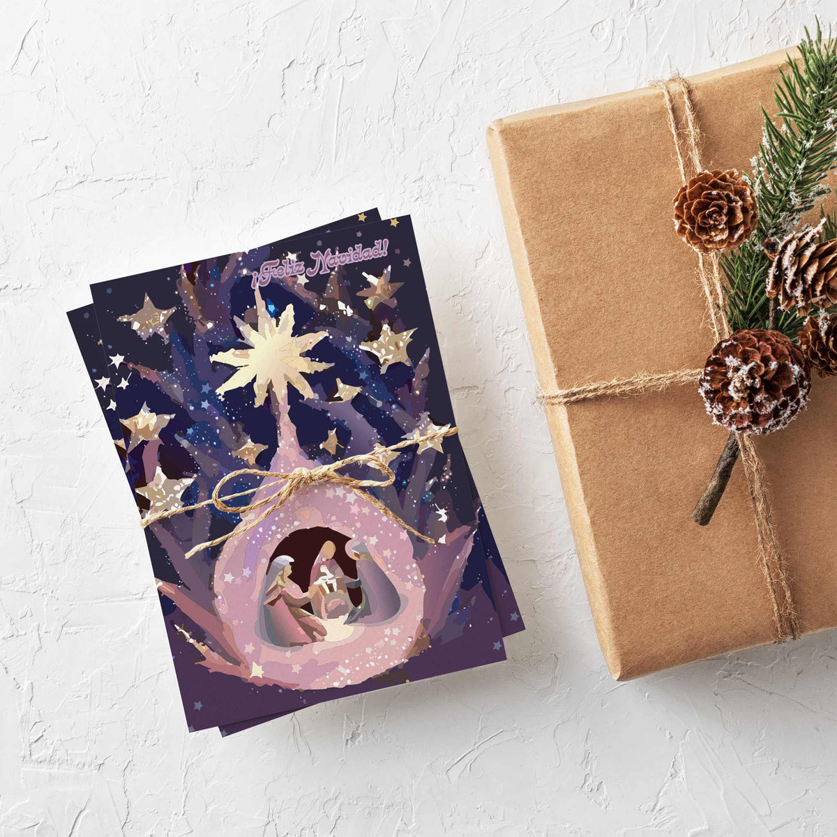 Nativity Scene Christmas Greeting Cards, Set of 24