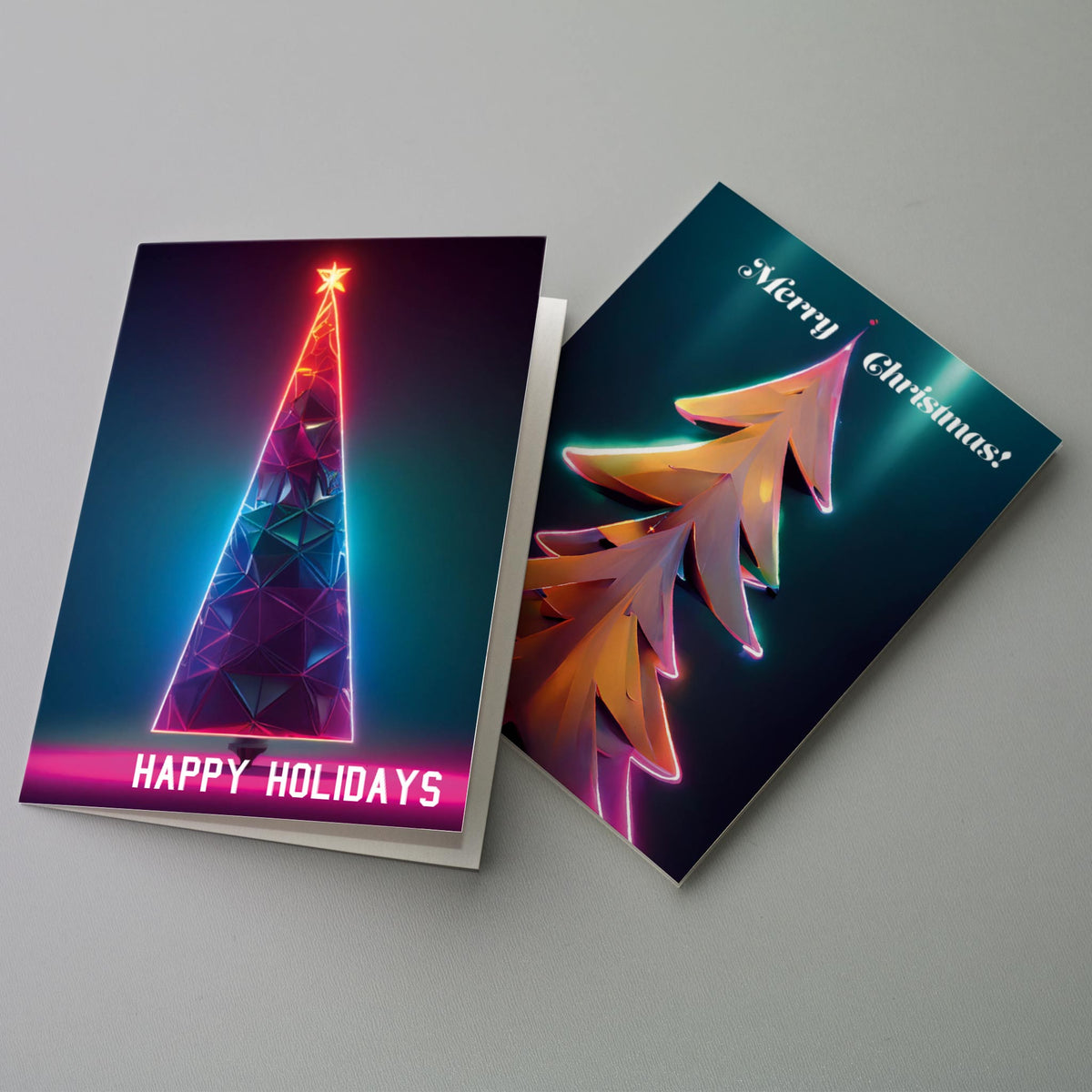 Modern Christmas Tree Greeting Cards, Set of 24