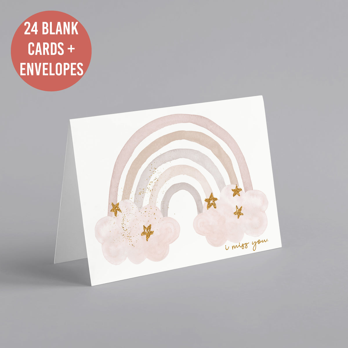 I Miss You Greeting Cards, Set of 24