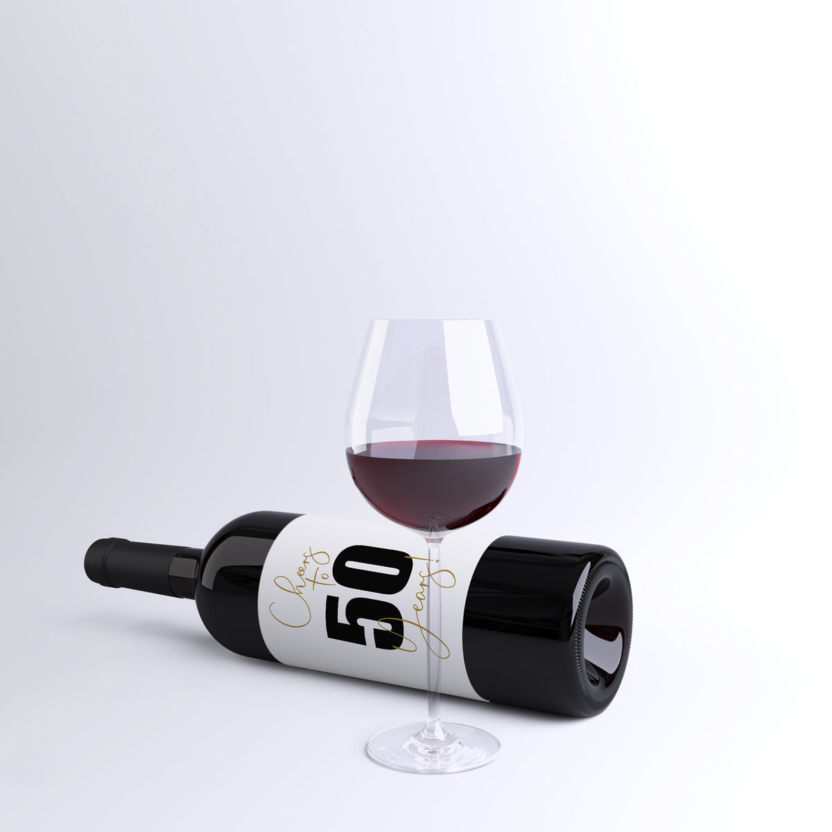 50th Birthday Wine Labels, Pack of 4